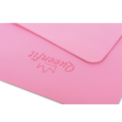 Коврик для фитнеса  Queenfit Premium TPE 0,5 см pink - фото №3